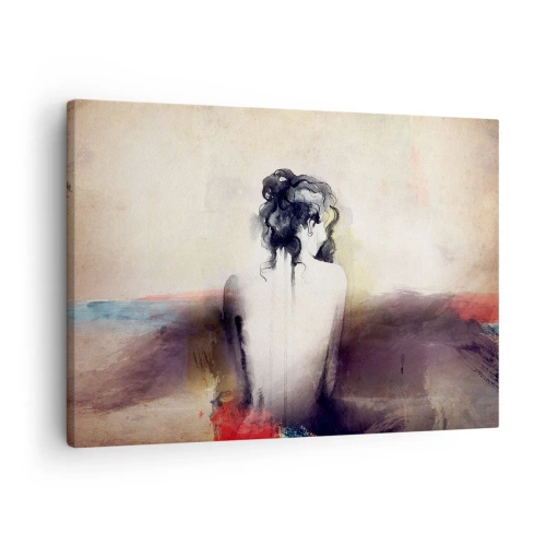 Canvastavla - Bild på duk - Moderata linjer, ovala former - 70x50 cm