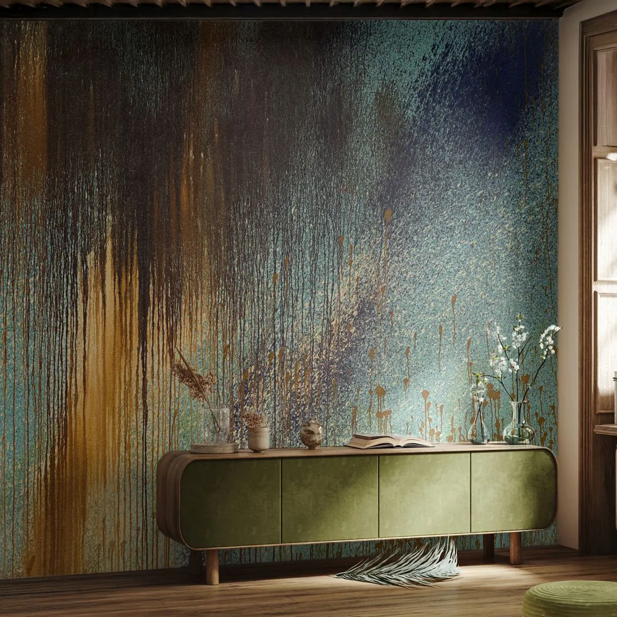 Fototapet Standard Eco - En oavsiktlig färgglad komposition - Abstraktion, Industriell, Måla - 500x350 cm