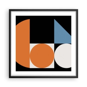 Affisch i svart ram - Geometriska figurer - 50x50 cm