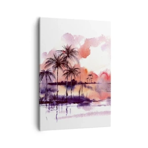 Canvastavla - Bild på duk - Tropikens ro i rött - 50x70 cm