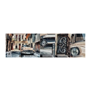 Provbit av fototapet Premium Sand - Siesta i Havana - Veteranbil, Arkitektur, Stad - 100x30 cm