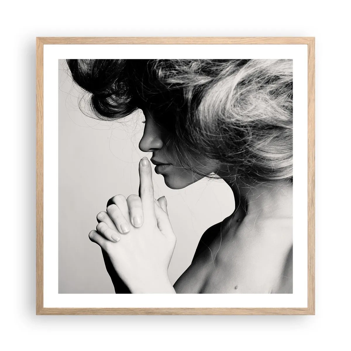 Affisch i ram av ljusek - Lyssnar på sig själv - 60x60 cm