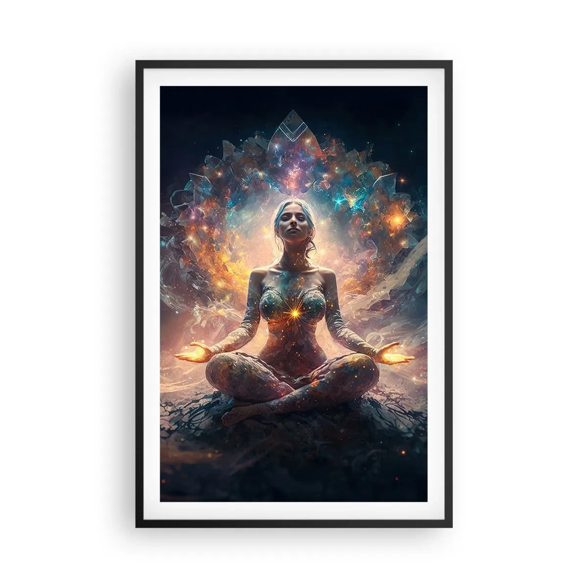 Affisch i svart ram - Flöde av god energi - 61x91 cm