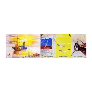 Provbit av fototapet Premium Canvas - Välförtjänt vila i hamnen - Fiskebåt, Fiske, Fåglar - 100x30 cm