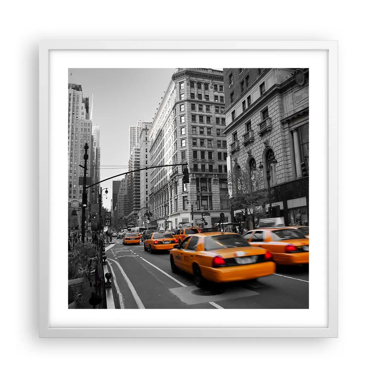 Affisch i vit ram - Storstadens solar - 50x50 cm