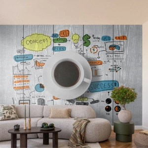 Fototapet Premium Canvas - Rastdags - Grafik, Kaffe, Espresso - 150x105 cm