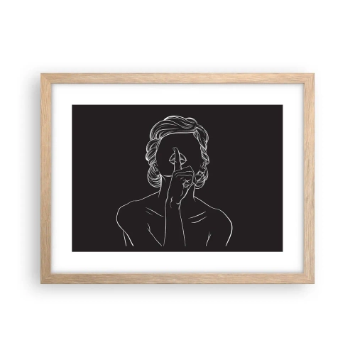 Affisch i ram av ljusek - Skönhet blommar i tystnad - 40x30 cm