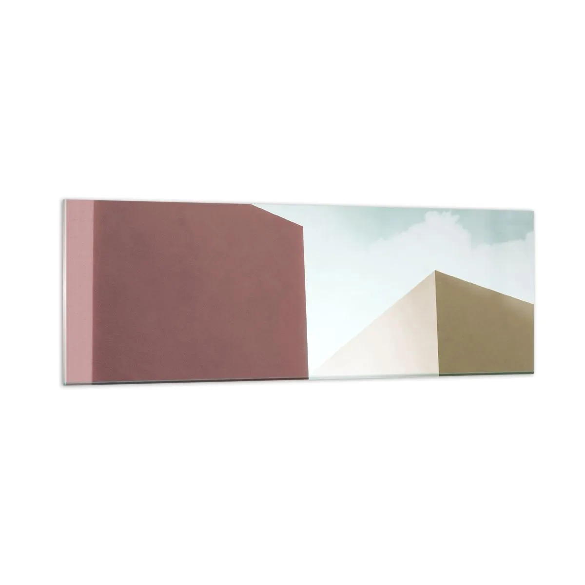 Glastavla - Bild på glas - Geometri av en solig sommar - 90x30 cm