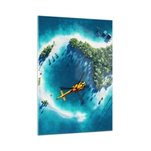 Glastavla - Bild på glas - Köp dig en ö - 50x70 cm