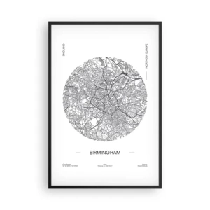 Affisch i svart ram - Birminghams anatomi - 61x91 cm