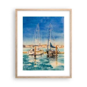 Affisch i ram av ljusek - Solig lagun - 40x50 cm
