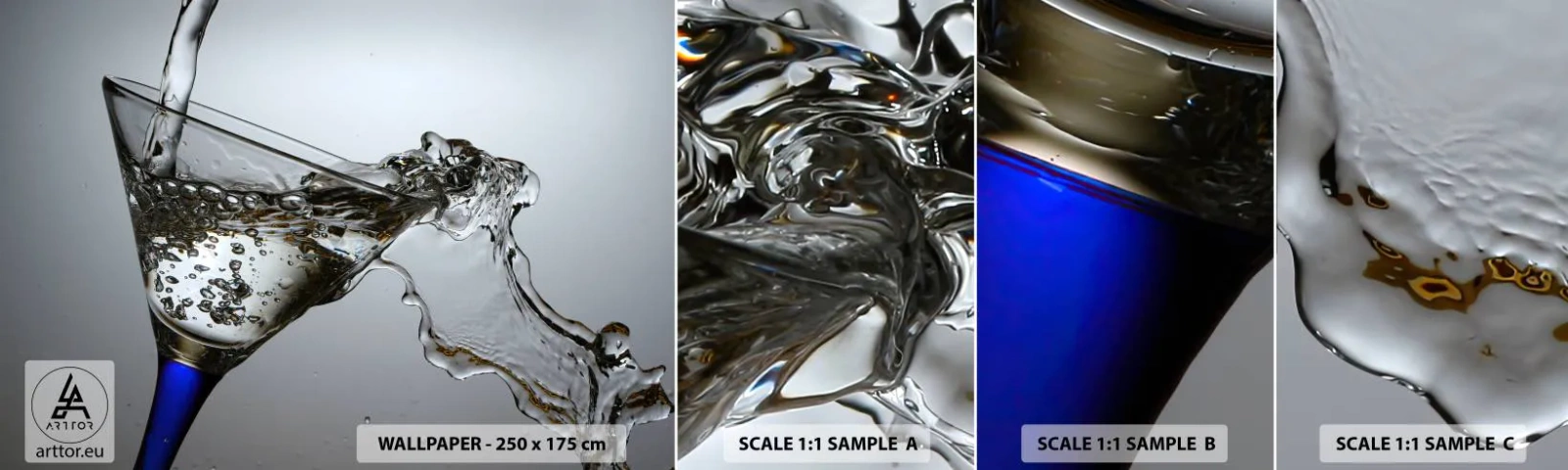 Fototapet Prov Standard Eco - Kristallklart vatten i kristallglas - Glas, Cocktail, Gastronomi - 100x30 cm