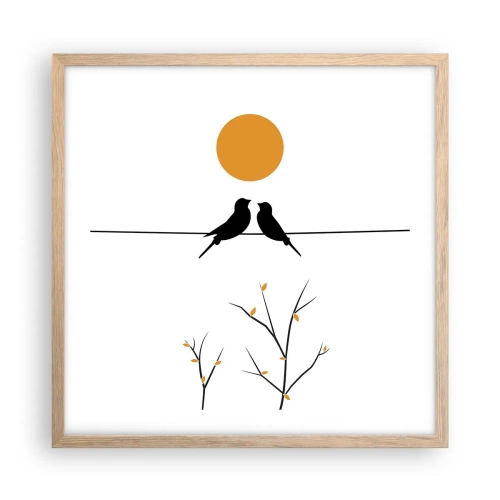 Affisch i ram av ljusek - Näktergalens kväll - 50x50 cm