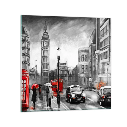Glastavla - Bild på glas - Inte alls en grå stad - 60x60 cm