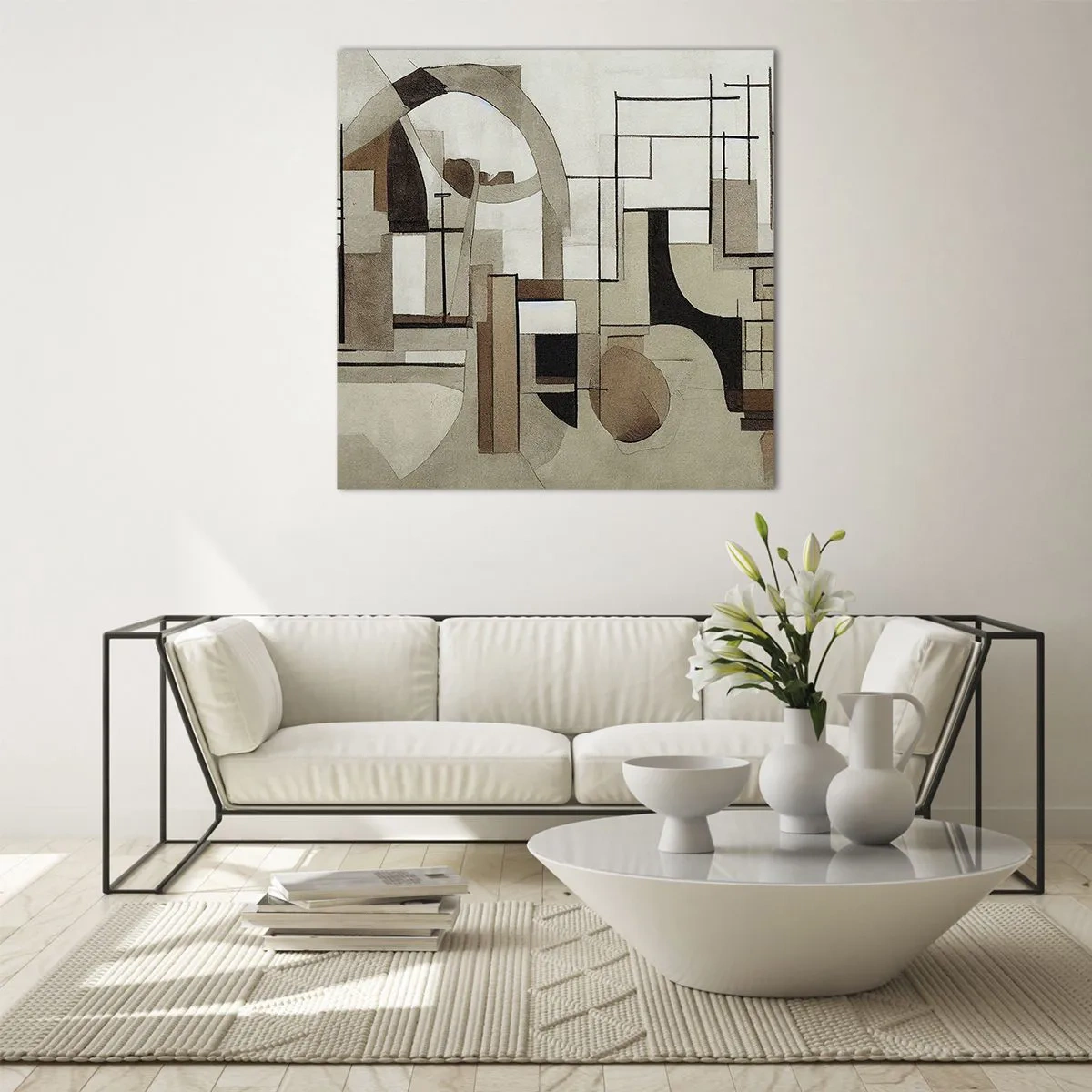 Glastavla - Bild på glas - Stadsbild 2.0 - 70x70 cm