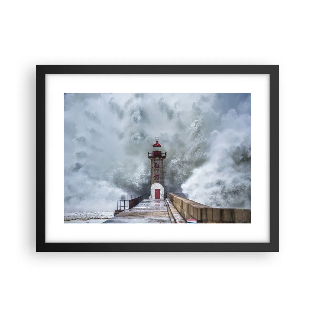 Affisch i svart ram - Vattnets vrål, vindens skrik  - 40x30 cm