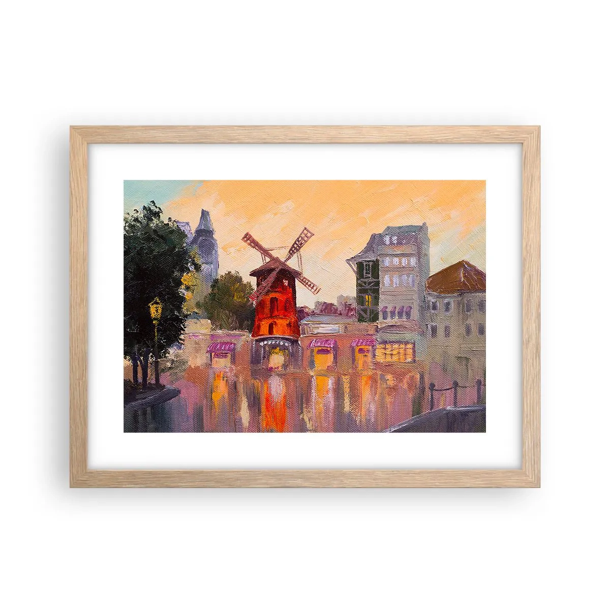 Affisch i ram av ljusek - Ikoner av Paris – Moulin Rouge - 40x30 cm