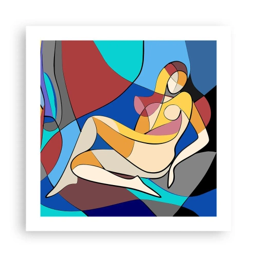 Affisch - Kubistisk nakenbild - 50x50 cm