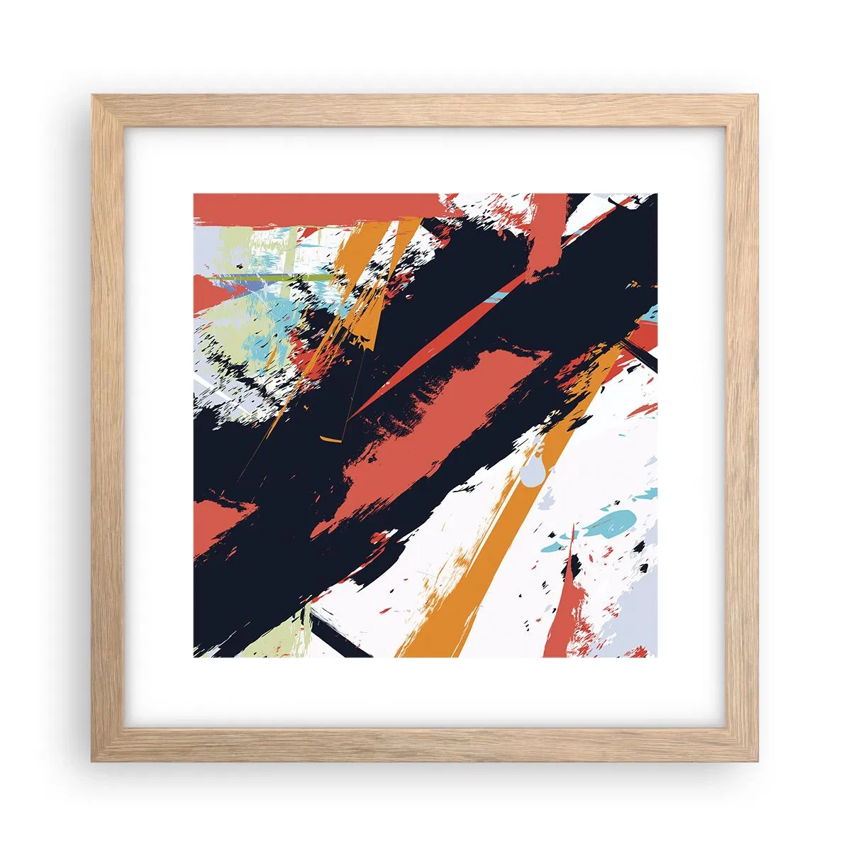 Affisch i ram av ljusek - Dynamisk komposition - 30x30 cm