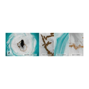 Provbit av självhäftande fototapet Deluxe Sticker - Att tränga in - Abstraktion, Bit, Sten - 100x30 cm