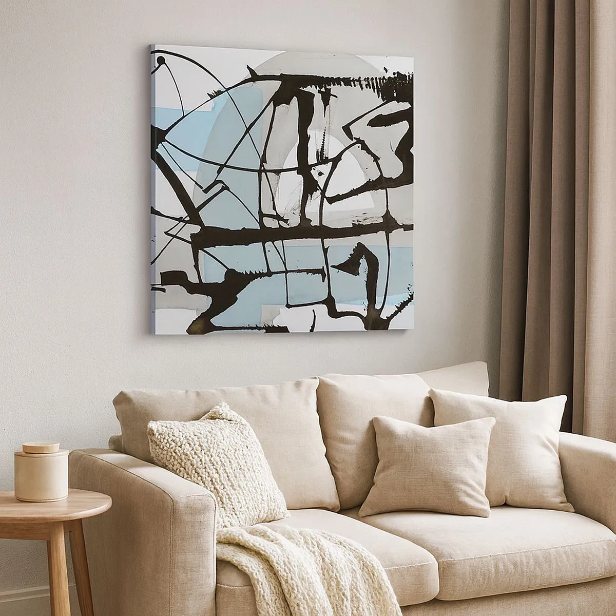 Canvastavla - Bild på duk - Blått trots allt - 30x30 cm