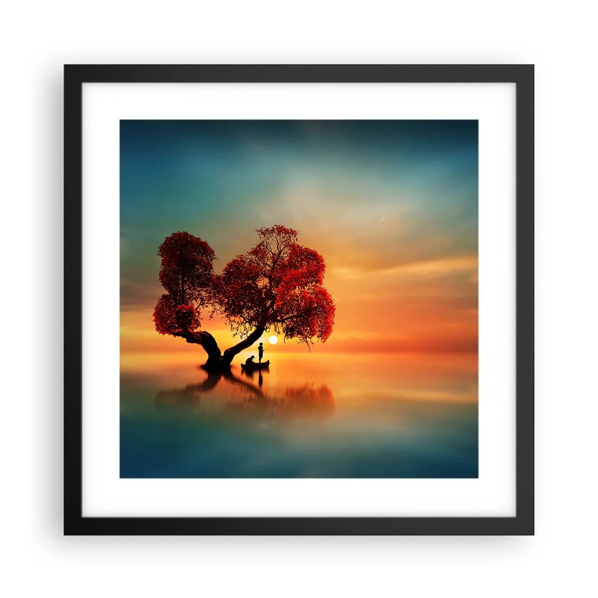 Affisch i svart ram - Avlägsen tystnad - 40x40 cm