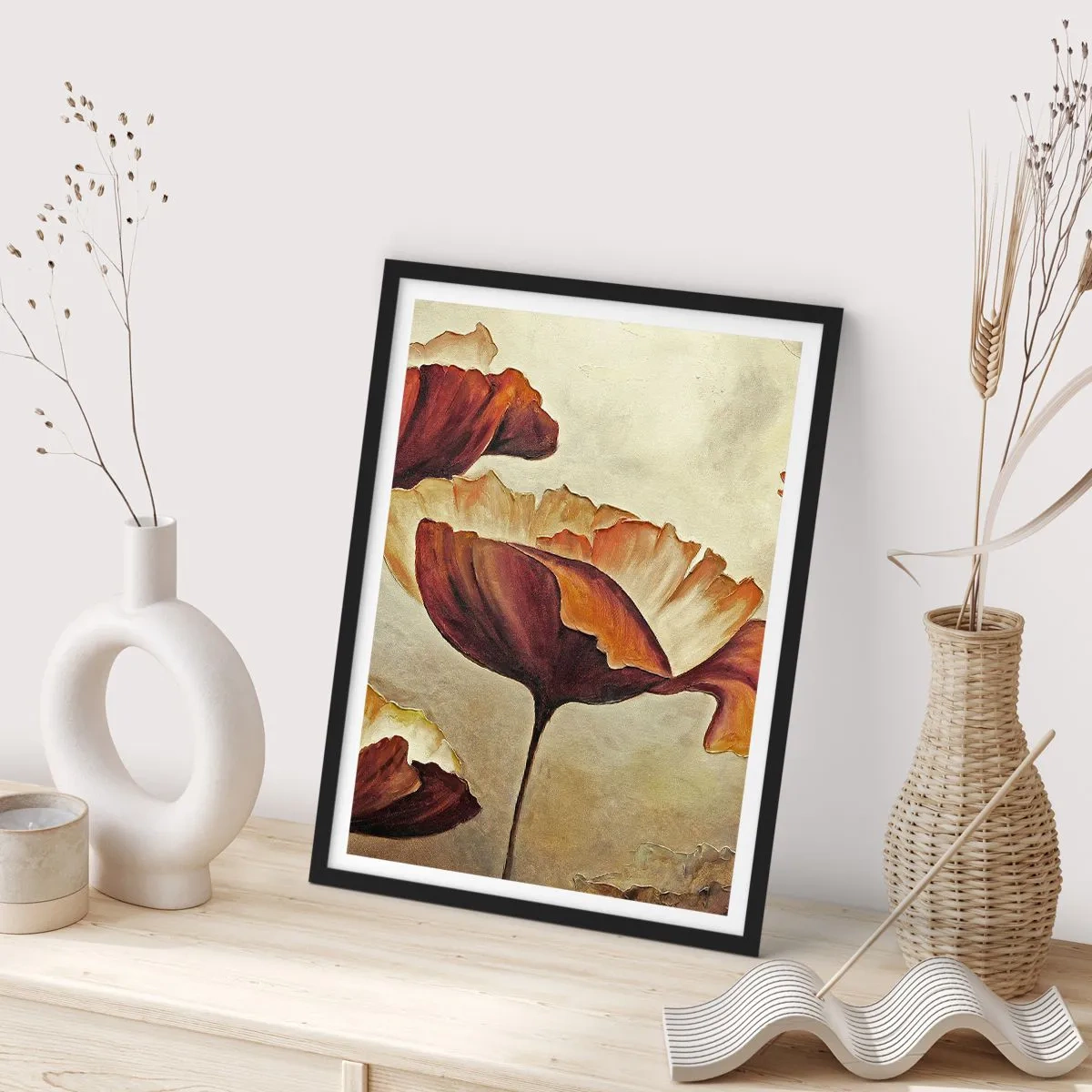 Affisch i svart ram - Ängsblommor - 70x100 cm