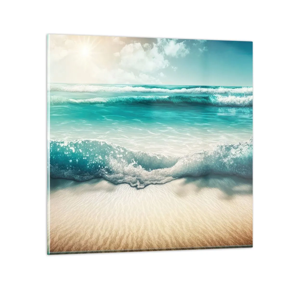 Glastavla - Bild på glas - Lugnet i havet - 30x30 cm