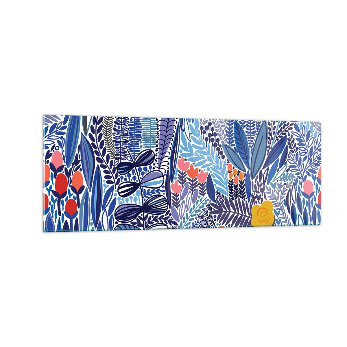 Glastavla - Bild på glas - Hawaii-trädgård - 140x50 cm