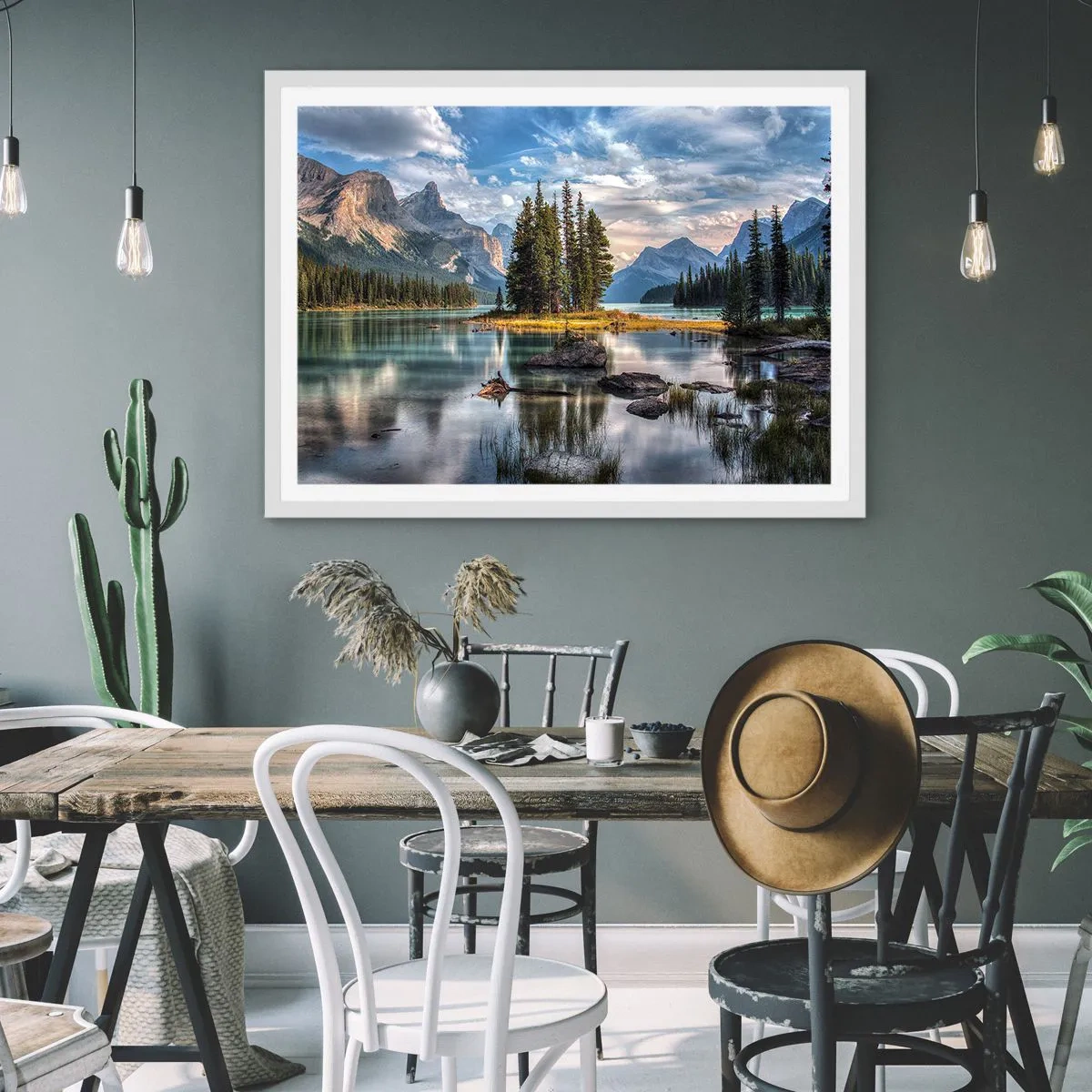 Affisch i vit ram - Vid stort och rent vatten - 91x61 cm