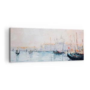 Canvastavla - Bild på duk - Bortom vatten, bortom dimma - 100x40 cm