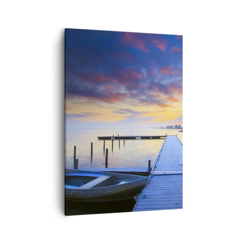 Canvastavla - Bild på duk - Violet-guld ro - 50x70 cm