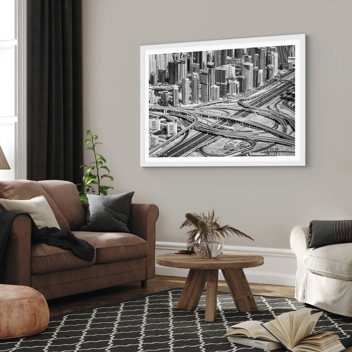 Affisch i vit ram - Dubai - en omöjlig stad - 40x30 cm