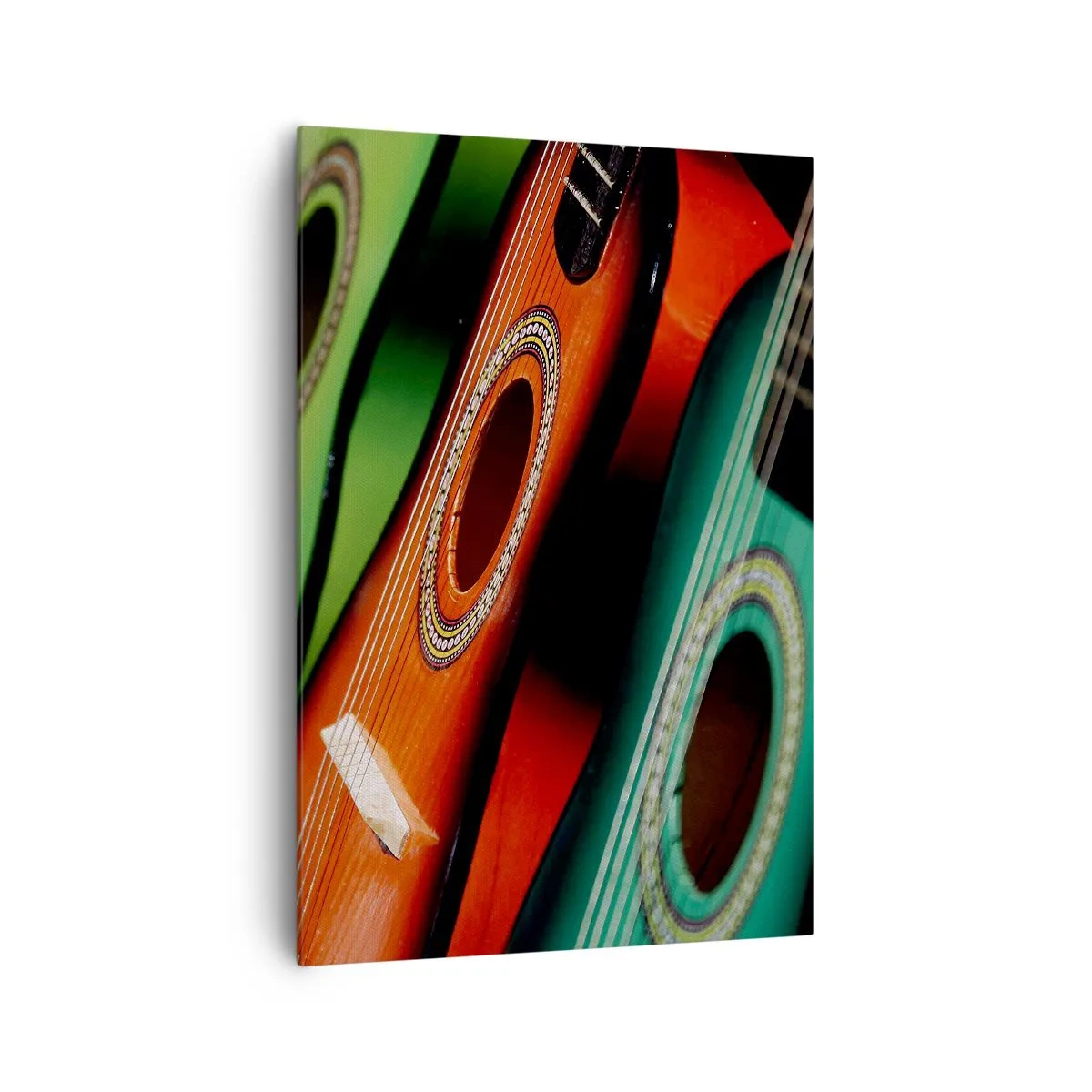 Canvastavla - Bild på duk - Gitarren har flera färger - 70x100 cm