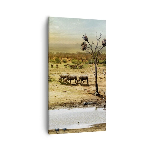 Canvastavla - Bild på duk - "Det mynnade en flod från Eden…" - 55x100 cm