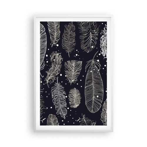 Affisch i vit ram - Fjäderspets - 61x91 cm
