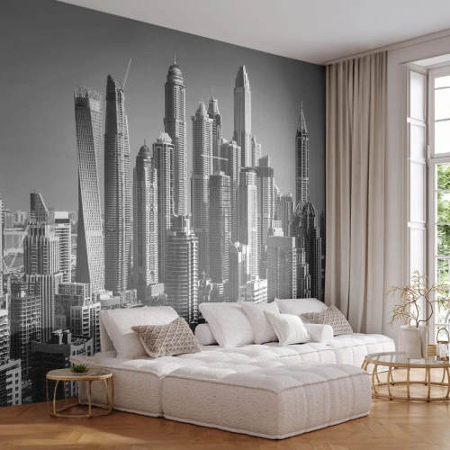 Självhäftande Fototapet Deluxe Sticker - Stad över öknen - Arkitektur, Stad, Dubai - 100x70 cm