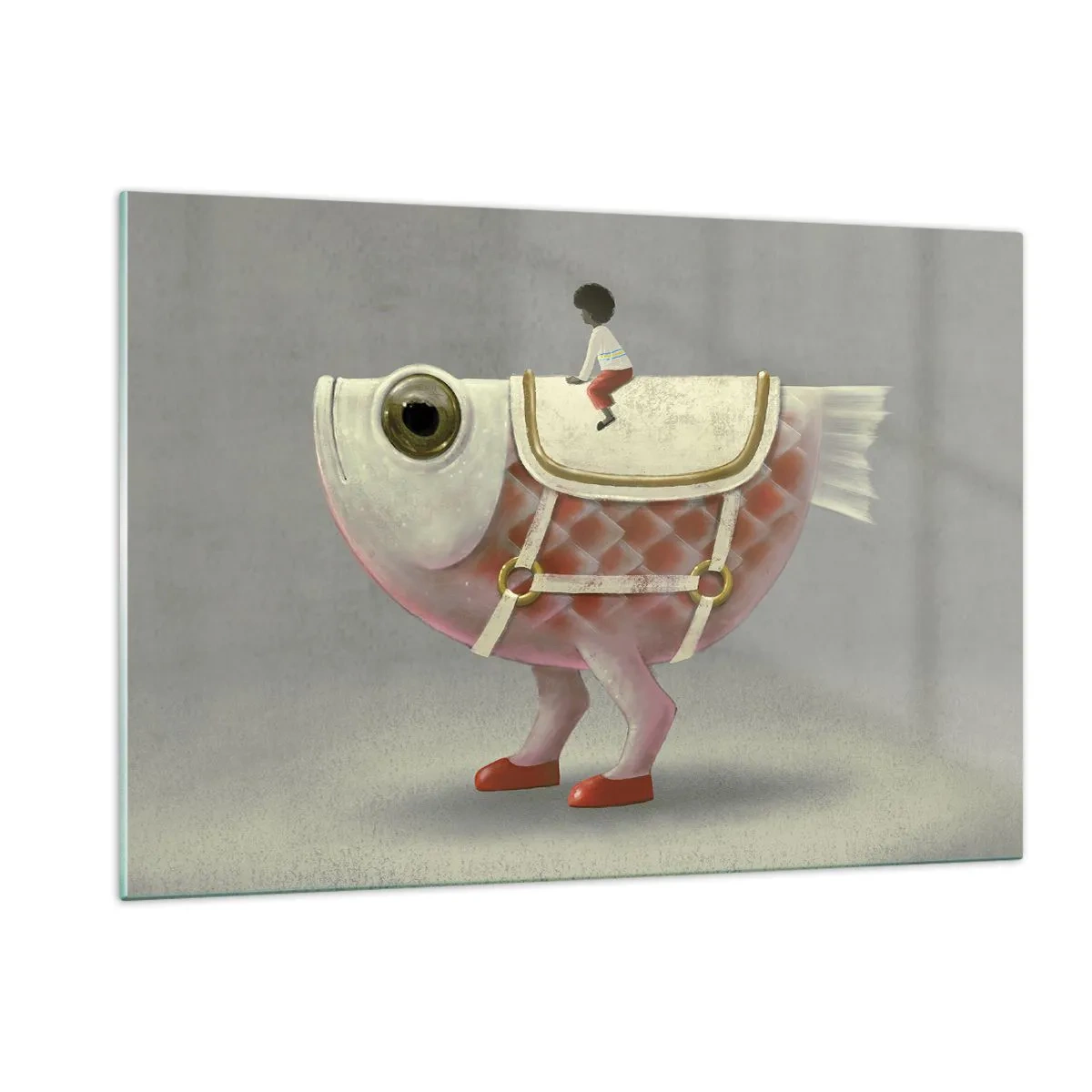 Glastavla - Bild på glas - Fiskryttare - 120x80 cm