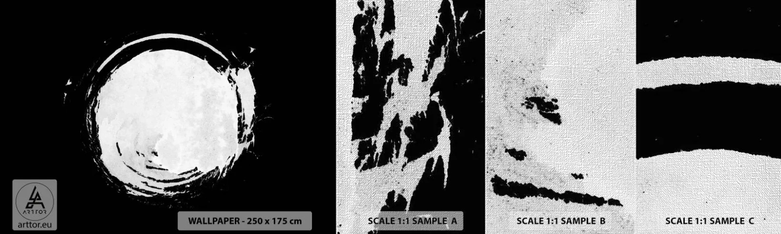 Provbit av fototapet Premium Canvas - Den goda vägen ut - Hjul, Planet, Måne - 100x30 cm