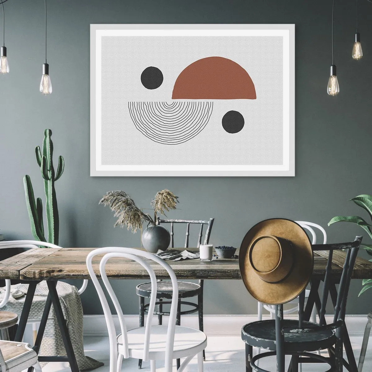 Affisch i vit ram - Hjulets perfektion - 100x70 cm