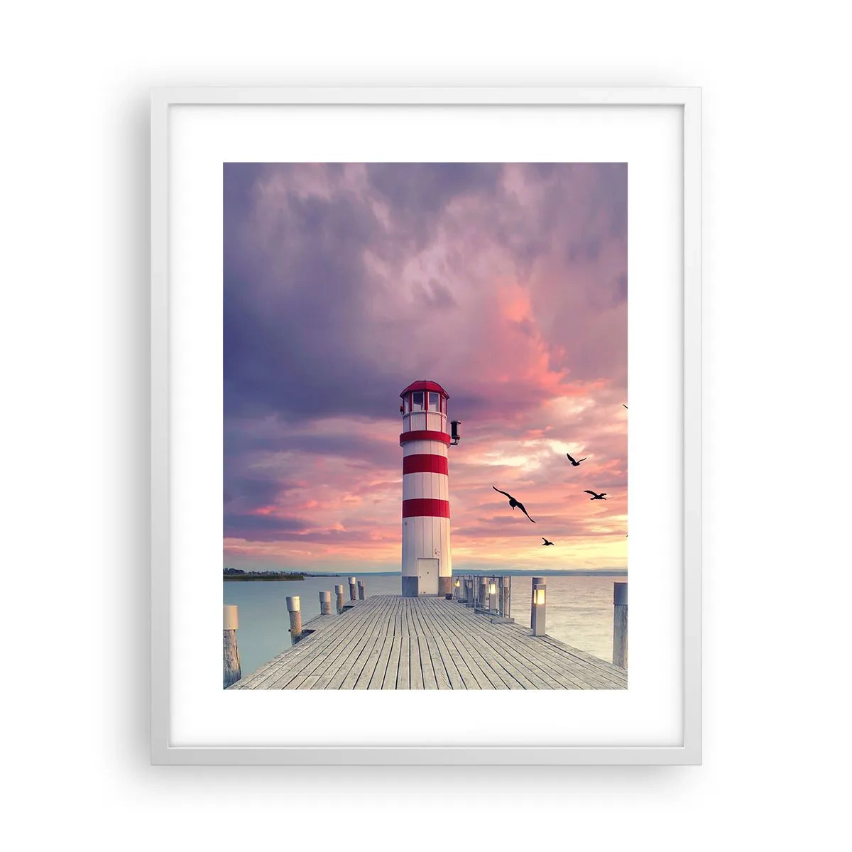 Affisch i vit ram - Dags att bege sig till hamnen - 40x50 cm