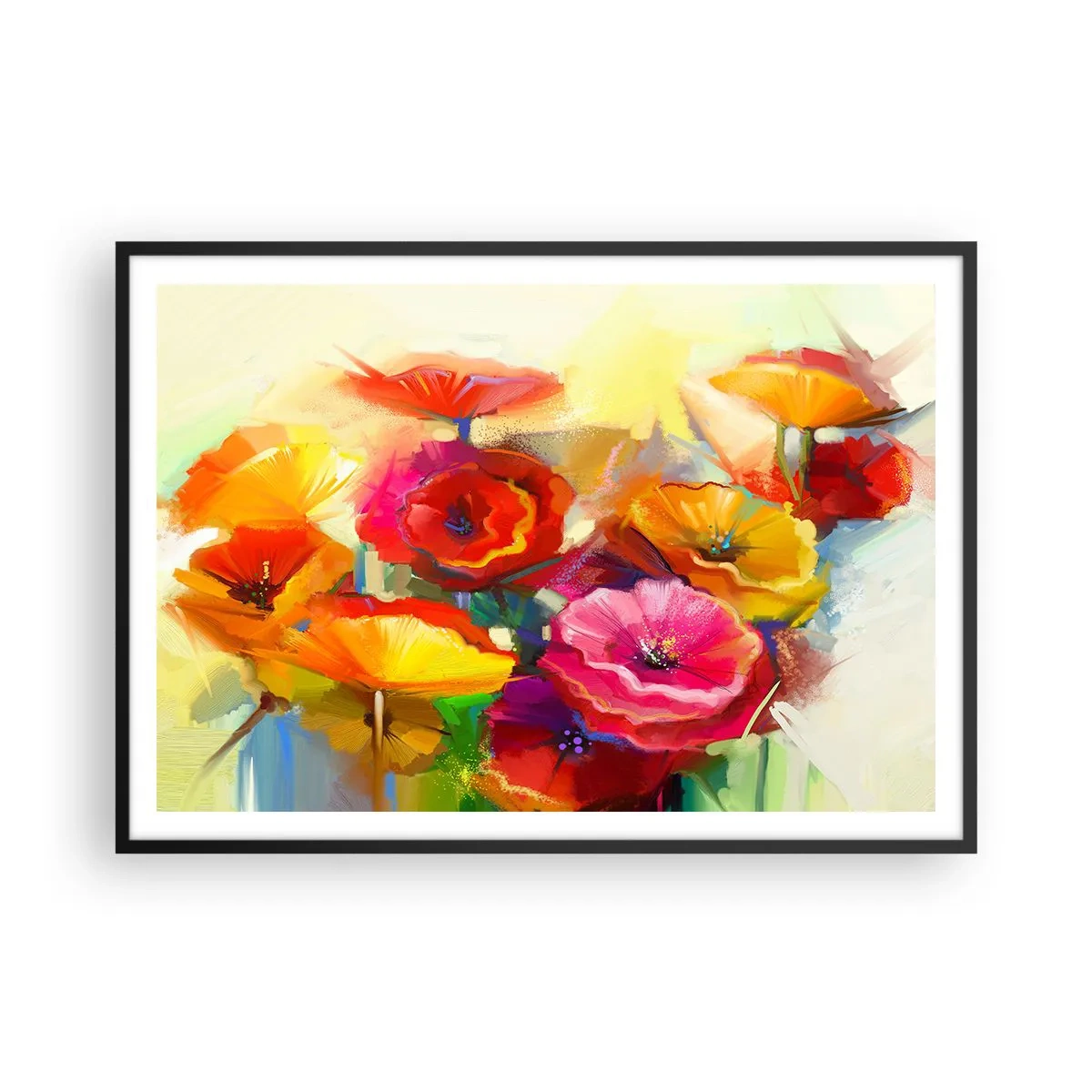 Affisch i svart ram - Inte bara rött - 100x70 cm