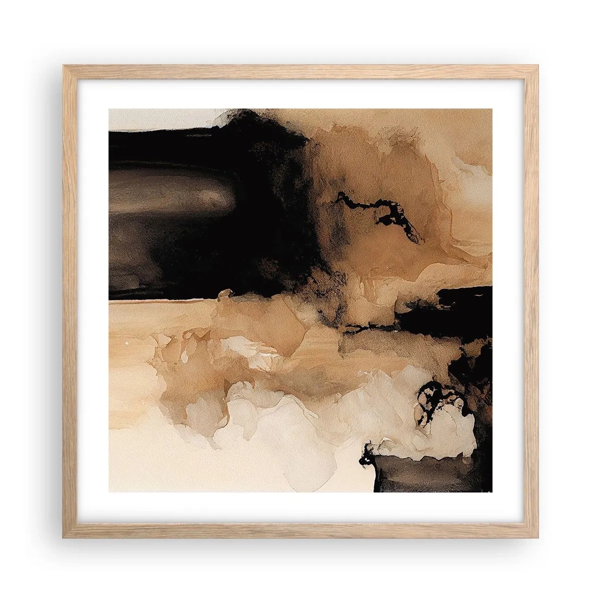 Affisch i ram av ljusek - Intrigerande abstraktion - 50x50 cm