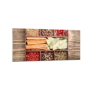 Glastavla - Bild på glas - Formordning, arombukett - 120x50 cm