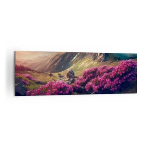 Canvastavla - Bild på duk - Sommar i fjällen - 160x50 cm