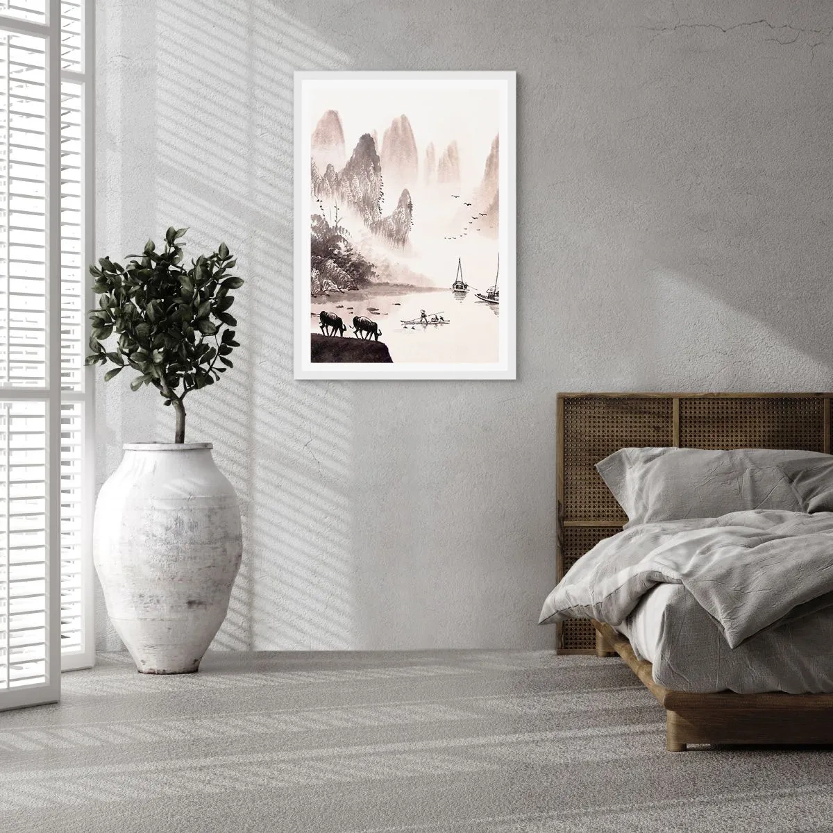 Affisch i vit ram - Österns exotiska vardag - 70x100 cm
