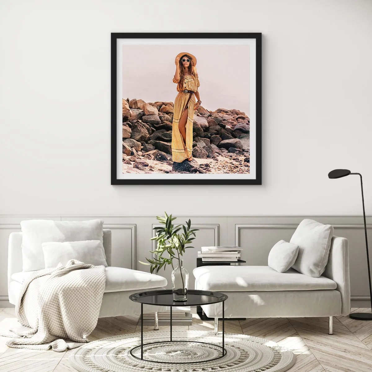 Affisch i svart ram - Stenarnas magi - 60x60 cm