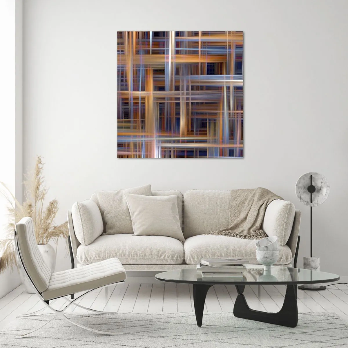 Glastavla - Bild på glas - Vävd av ljus - 50x50 cm
