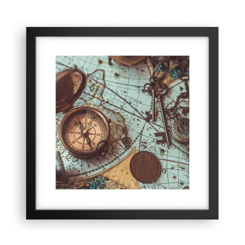 Affisch i svart ram - För äventyrare - 30x30 cm