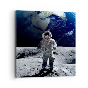 Canvastavla - Bild på duk - Hälsningar från månen - 70x70 cm